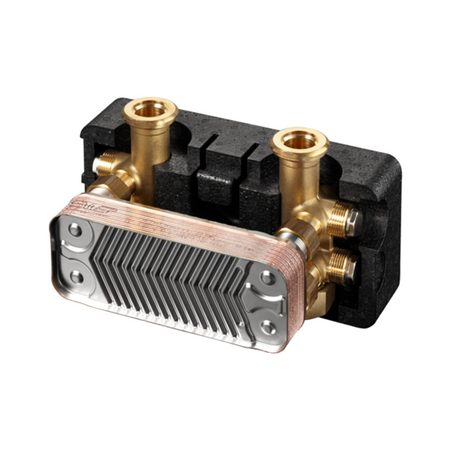OVENTROP Regumat Wärmeübertrager mit Anschlussarmatur 14 Platten bis 14 kW, für Regumat DN 25, 1351596