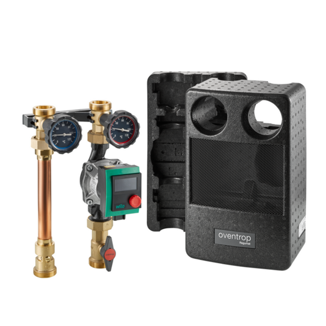 OVENTROP Ungemischte Heizkreisstation Regumat S-180 kurze Bauform DN 25, Grundfos Alpha 2.1 25-60, 1357027