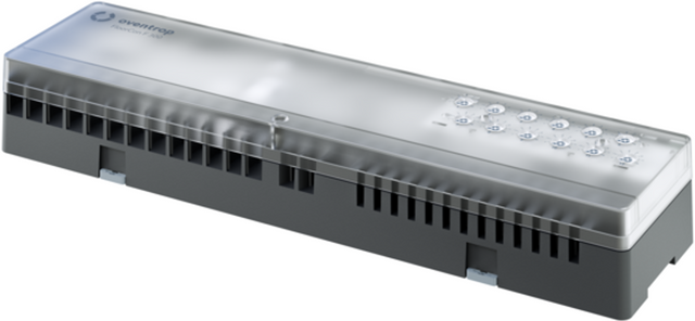 OVENTROP Anschlussleiste FloorCon F 300 mit adaptivem hydraulischen Abgleich für Flächenheizung mit Kanalzuordnung, Anschluss von bis zu 8 Raumthermostaten / 12 Stellantrieben, 230 V, 1400985