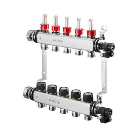 OVENTROP Heizkreisverteiler Multidis SF mit Durchflusseinsätzen 0-5 l/min, für 6 Kreise, 1405956