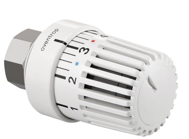 OVENTROP Sonderthermostat Uni LK M 28 x 1,0, 7-28 C, 0 * 1-5, Flüssig-Fühler, weiß, passend für Kosmia Thermostatventile, 1613501