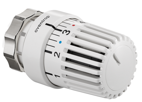OVENTROP Thermostat Uni LDV Klemmverbindung (D 34 mm), 7-28 C, 0 * 1-5, Flüssig-Fühler, weiß, passend für Danfoss Thermostatventile Baureihe RAV, 1616575