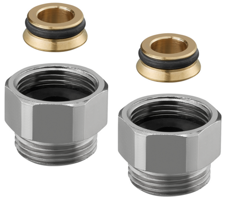 OVENTROP Distanzstück für Multiflex F, G 3/4 IG x G 3/4 AG, vernickelt, Set = 2 Stück, 1681650