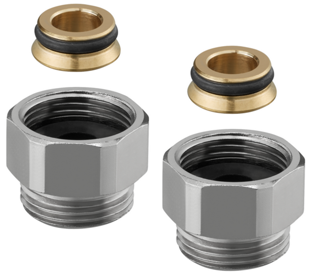 OVENTROP Distanzstück für Multiflex F, G 3/4 IG x G 3/4 AG, vernickelt, Set = 2 Stück, 1681650