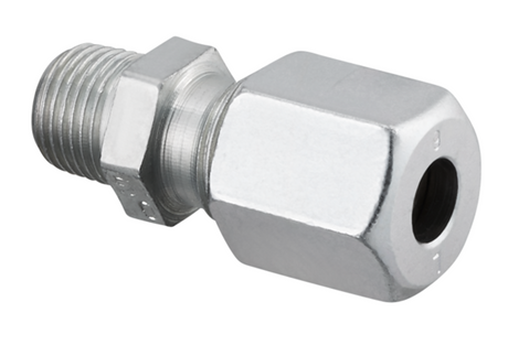 OVENTROP Gerade Einschraubverschraubung Ofix-Oil R 3/8, Schneidringanschluss 12 mm, Stahl, verzinkt mit Messing Schneidring, 2083055
