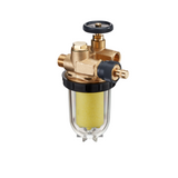 OVENTROP Heizölfilter Oilpur E A R mit Absperrung für Einstrangsysteme mit Rücklaufzuführung DN 10, tankseitig G 3/8 IG, brennerseitig G 3/8 AG, Filz 50-75 mym, 2122503