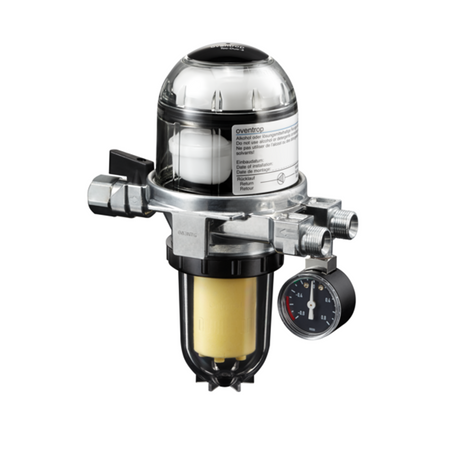OVENTROP Kombination Heizölfilter und Heizölentlüfter Toc-Duo-3 DN 10, tankseitig G 3/8 IG, brennerseitig G 3/8 AG, mit Unterdruckmanometer und Filtereinsatz aus Sinterkunststoff 25-40 mym, 2142762