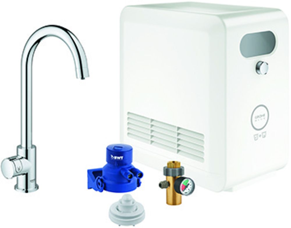 GROHE Starterkit GROHE Blue Professional Mono 31302_2 C-Auslauf BT/WIFI chrom, 31302002