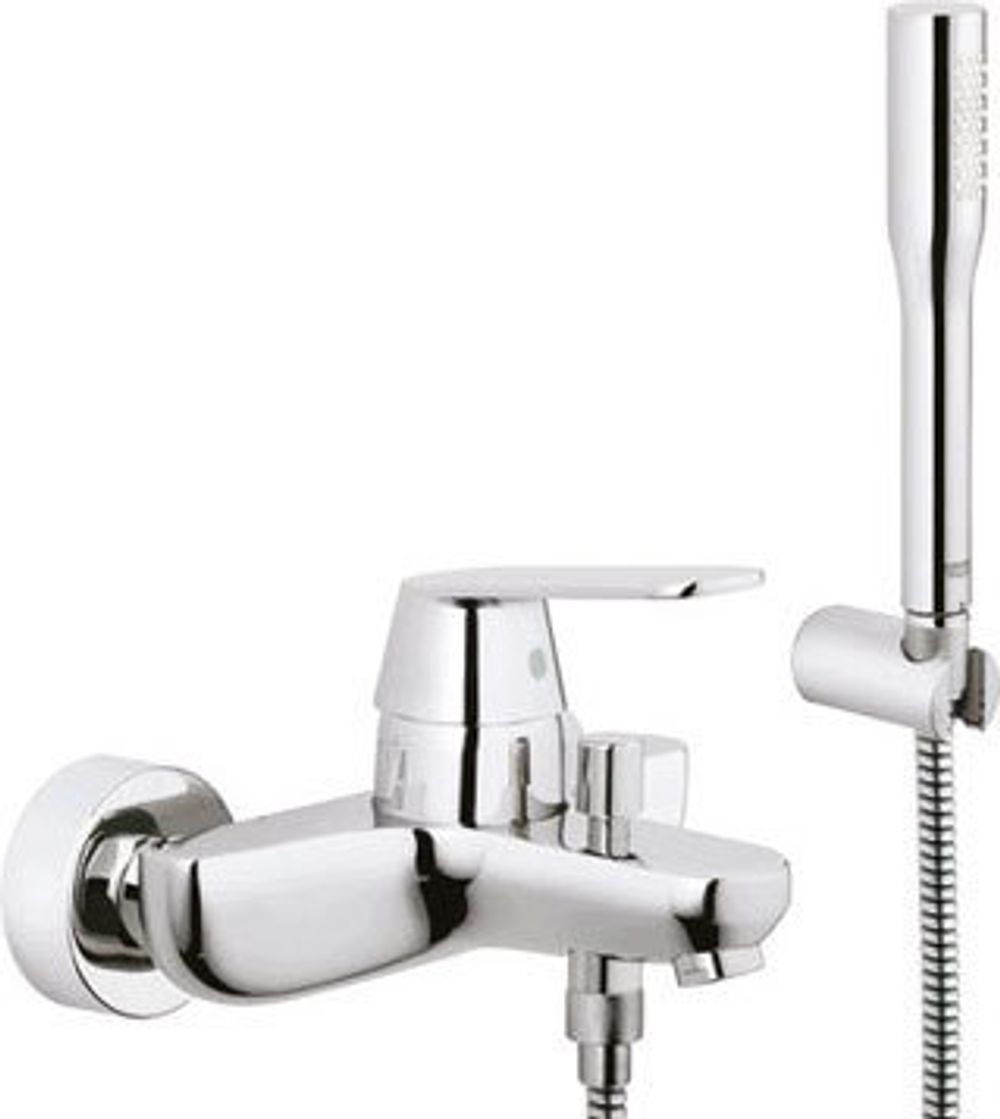 GROHE Einhand-Wannenbatterie Eurosmart C 32832 Wandmontage Brausegarnitur chrom, 32832000
