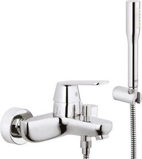 GROHE Einhand-Wannenbatterie Eurosmart C 32832 Wandmontage Brausegarnitur chrom, 32832000
