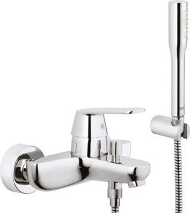 GROHE Einhand-Wannenbatterie Eurosmart C 32832 Wandmontage Brausegarnitur chrom, 32832000