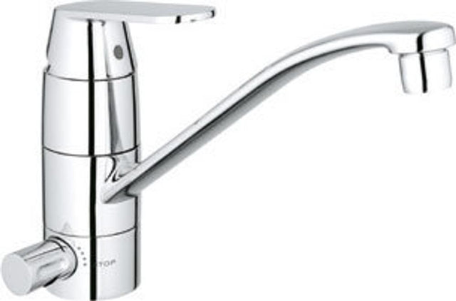 GROHE EH-SPT-Batterie Eurosmart C 31161 flacher Auslauf Absperrventil chrom, 31161000