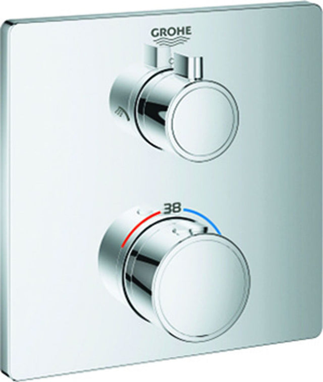 GROHE THM-Brausebatterie Grohtherm 24079 2 Abg. FMS für Rap. SmartBox eckig chrom, 24079000