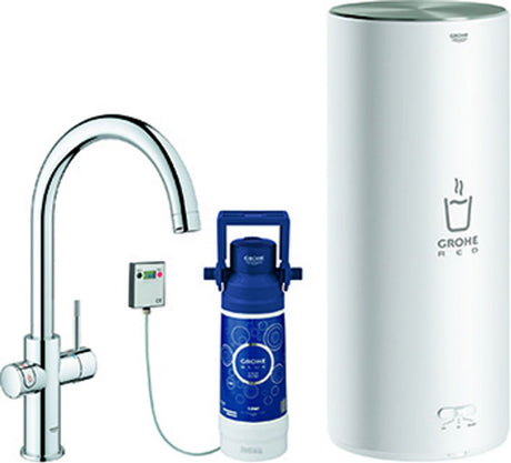 GROHE Armatur und Boiler GROHE Red Duo 30079_1 L-Size C-Auslauf chrom, 30079001