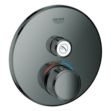 GROHE Thermostat Grohtherm SmartControl 29118 FMS rund 1 ASV hard graphite, 29118A00