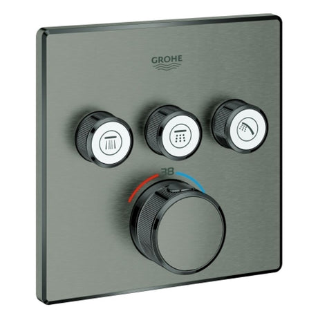 GROHE Thermostat Grohtherm SmartControl 29126 eckig FMS 3 ASV hard graphite geb., 29126AL0