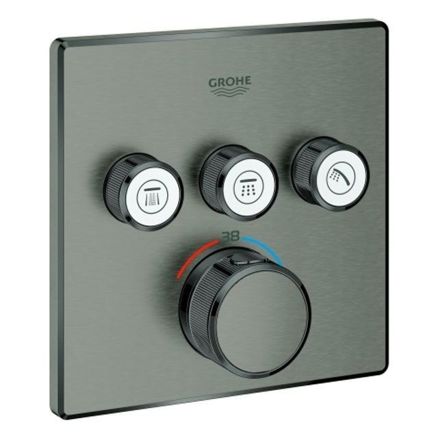 GROHE Thermostat Grohtherm SmartControl 29126 eckig FMS 3 ASV hard graphite geb., 29126AL0