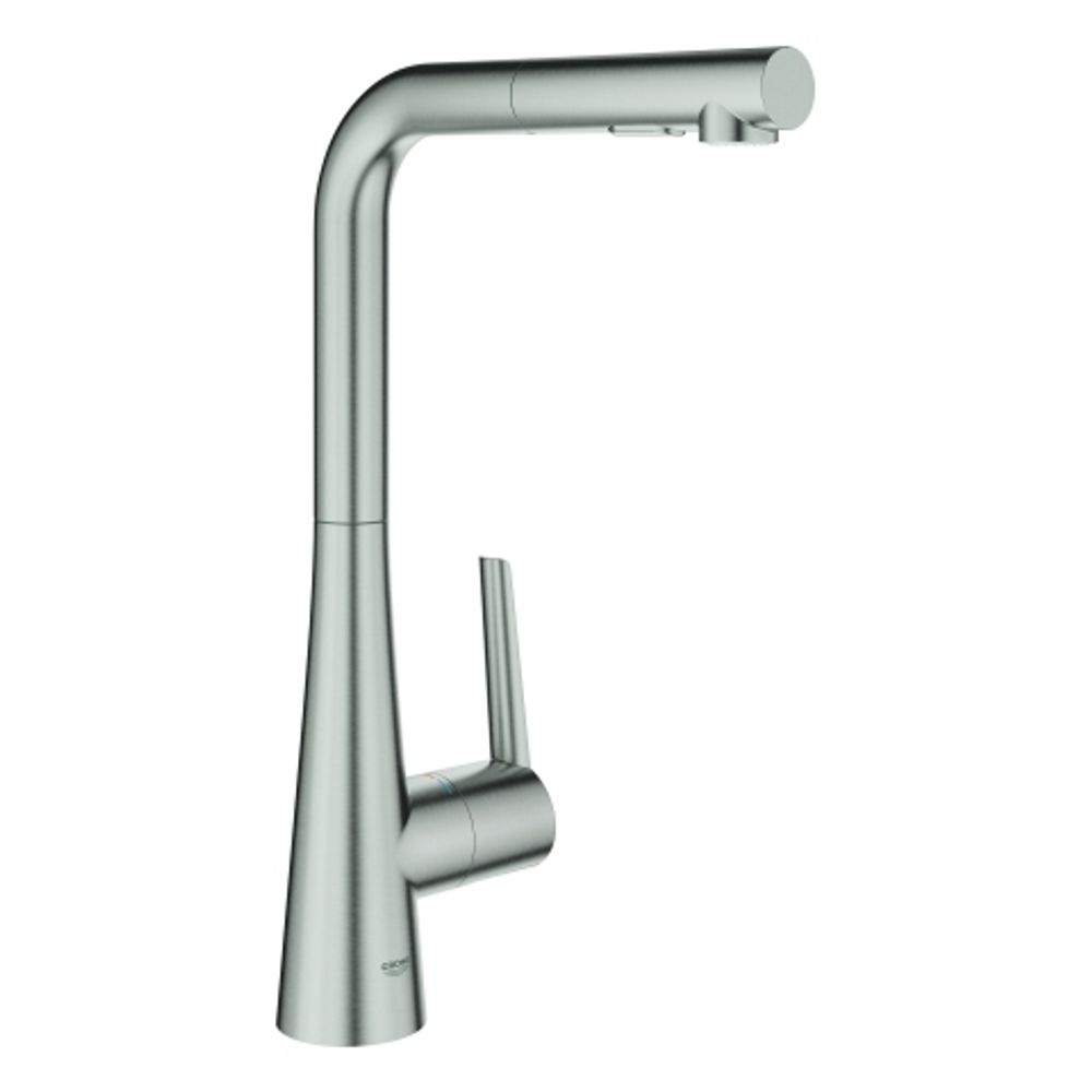 GROHE EH-Spültischbatterie Zedra 32553_2 L-Auslauf auszb. Spülbrause supersteel, 32553DC2