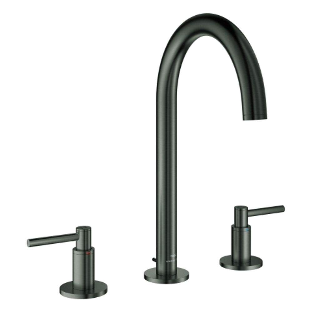 GROHE 3-Loch-WT-Batterie Atrio 20649 Rohrauslauf Hebelgr. hard graphite geb., 20649AL0
