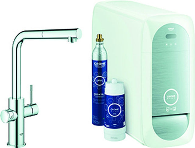 GROHE Starterkit GROHE Blue Home 31539 auszb. Mousseur BT/WIFI L-Auslauf chrom, 31539000