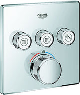 GROHE Thermostat Grohtherm SmartControl 29126 eckig FMS 3 Absperrventile chrom, 29126000