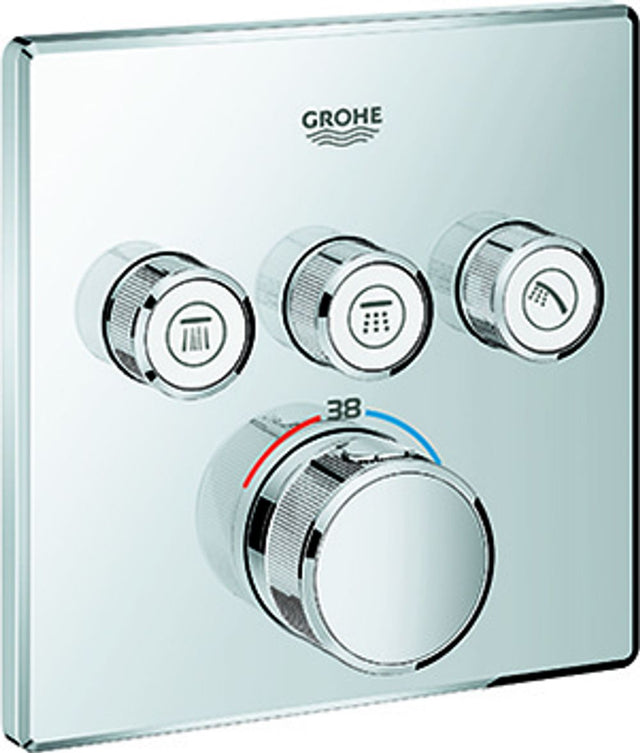 GROHE Thermostat Grohtherm SmartControl 29126 eckig FMS 3 Absperrventile chrom, 29126000