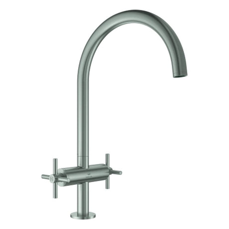 GROHE 2-Griff-Spültischbatterie Atrio 30609 C-Auslauf supersteel, 30609DC0