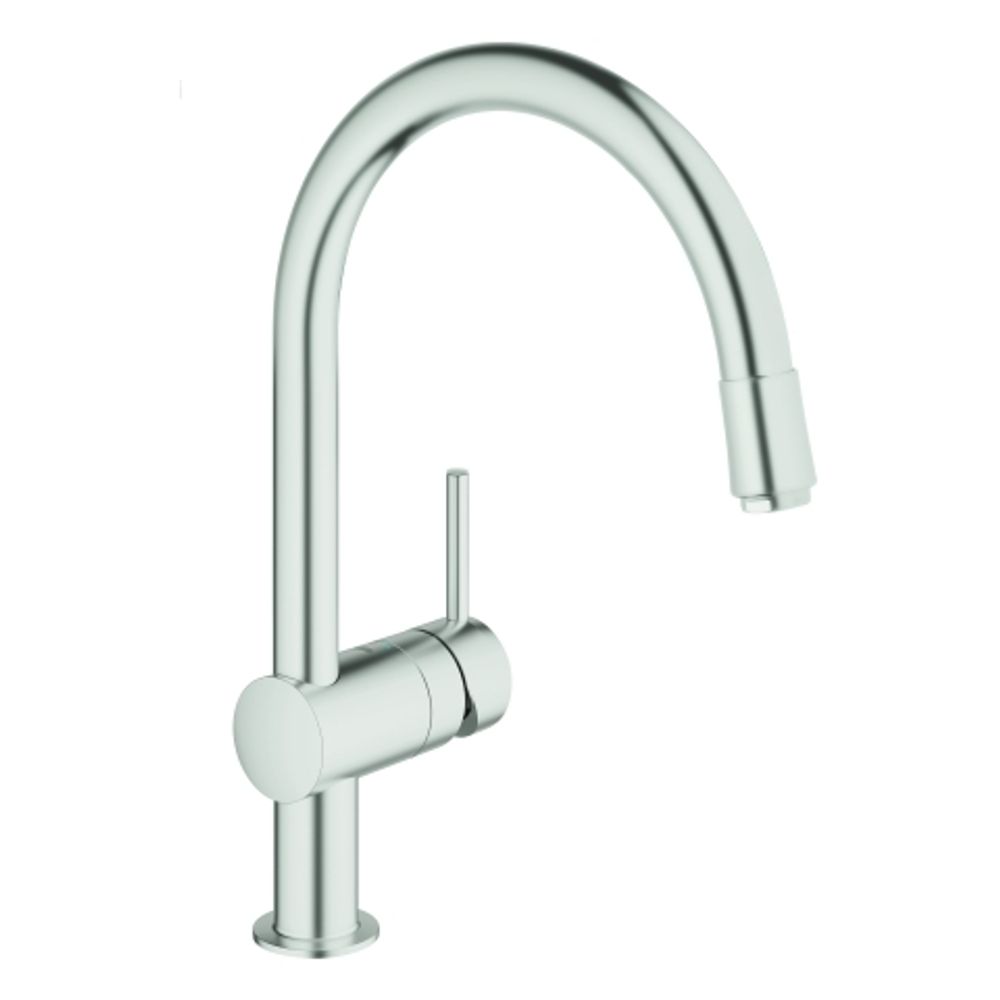 GROHE EH-Spültischbatterie Minta 32918 DN15 herausz. Mousseurauslauf supersteel, 32918DC0
