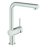 GROHE EH-Spültischbatterie Minta 32168 DN15 herausz.Mousseurauslauf supersteel, 32168DC0