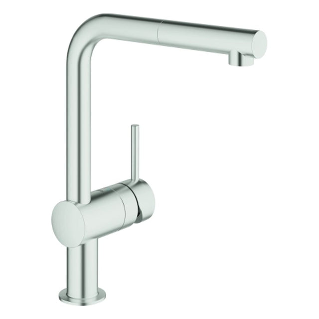 GROHE EH-Spültischbatterie Minta 32168 DN15 herausz.Mousseurauslauf supersteel, 32168DC0