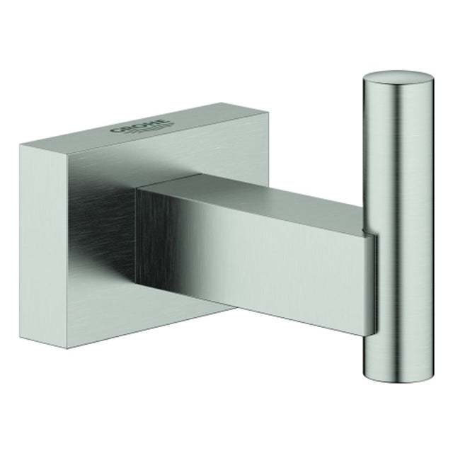 GROHE Bademantelhaken Essentials Cube 40511_1 Metall supersteel, 40511DC1