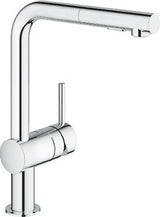 GROHE EH-Spültischbatterie Minta 30274 L-Auslauf auszb. Spülbrause supersteel, 30274DC0