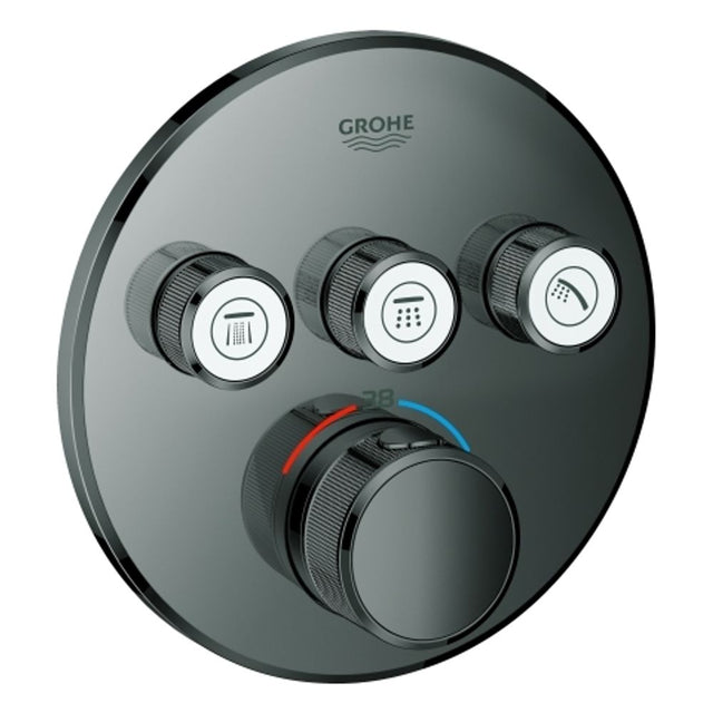 GROHE Thermostat Grohtherm SmartControl 29121 FMS rund 3 ASV hard graphite, 29121A00