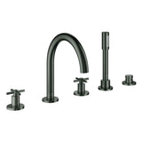 GROHE 5-L-Wannen-Kombin. Atrio 29408 FMS Kreuz-Griff hard graphite gebürstet, 29408AL0