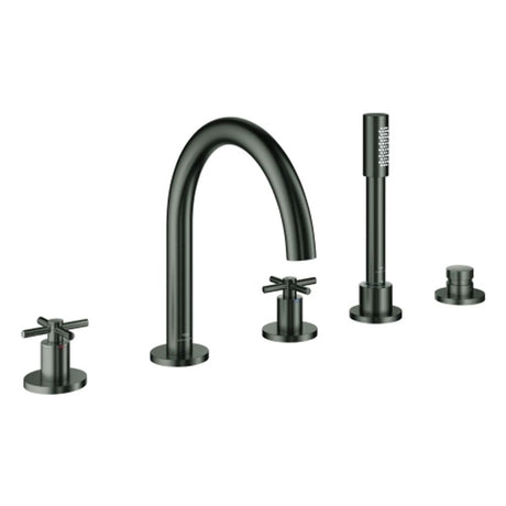 GROHE 5-L-Wannen-Kombin. Atrio 29408 FMS Kreuz-Griff hard graphite gebürstet, 29408AL0