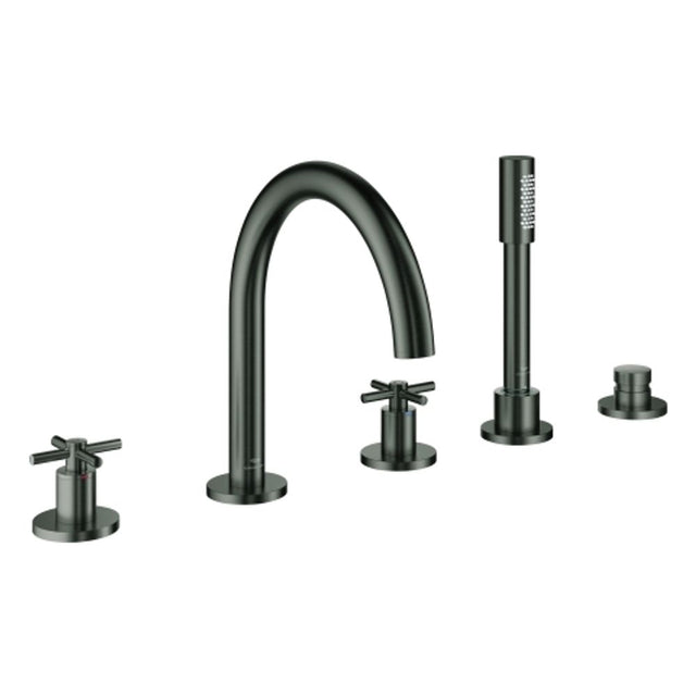 GROHE 5-L-Wannen-Kombin. Atrio 29408 FMS Kreuz-Griff hard graphite gebürstet, 29408AL0