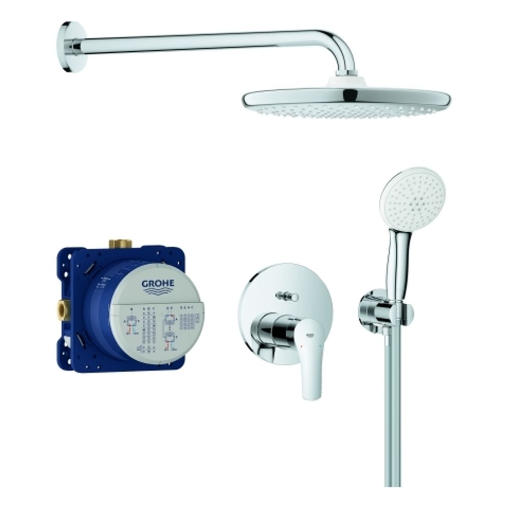GROHE UP-Duschsystem Eurosmart 25288 mit FMS/SmartBox/Kopfbr./WH-Set chrom, 25288000