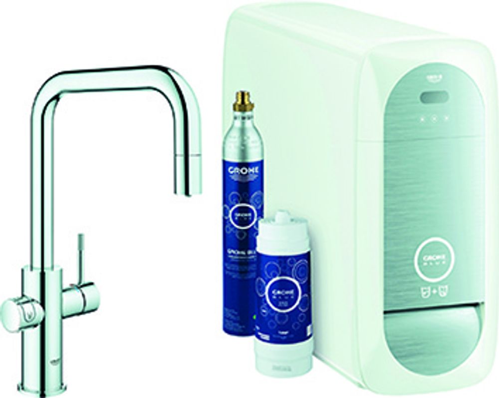 GROHE Starterkit GROHE Blue Home 31543 auszb. Mousseur BT/WIFI U-Auslauf chrom, 31543000