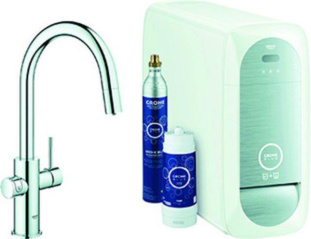GROHE Starterkit GROHE Blue Home 31541 auszb. Mousseur BT/WIFI C-Auslauf chrom, 31541000