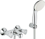 GROHE 2-Griff-Wannenbatterie Costa 25460_1 mit Tempesta Wandhalterset chrom, 2546010A