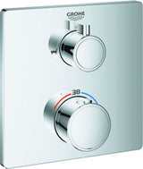 GROHE THM-Wannenbatterie Grohtherm 24080 2 Abg. FMS für Rap. SmartBox eckig chrom, 24080000