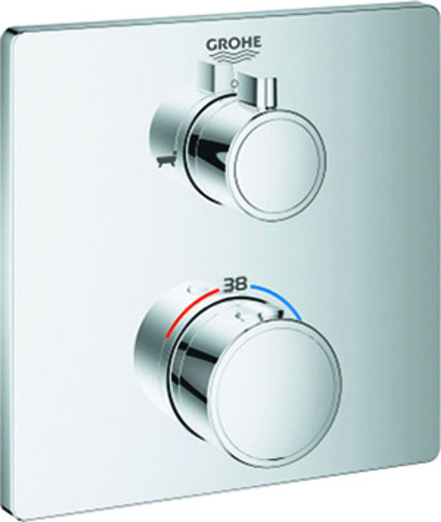 GROHE THM-Wannenbatterie Grohtherm 24080 2 Abg. FMS für Rap. SmartBox eckig chrom, 24080000