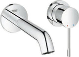 GROHE 2-Loch-WT-Wandbatterie Essence 29193_1 FMS Ausladung 230mm supersteel, 29193DC1