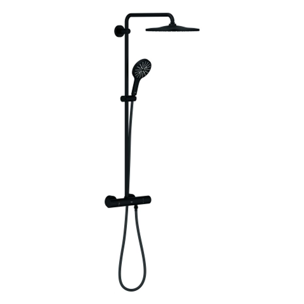 GROHE Duschsystem Rainshower SmartActive 310 22119 mit Thermostat phantom black, 22119KF0
