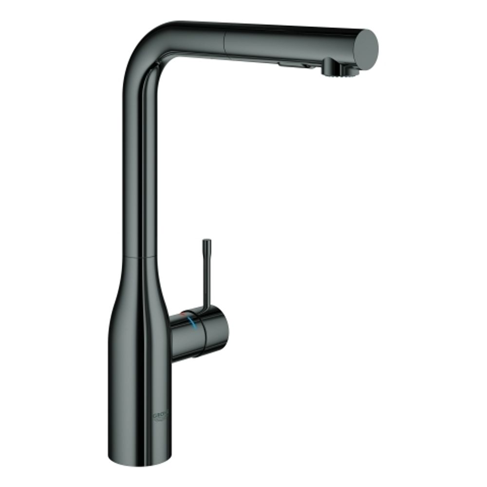 GROHE EH-Spültischbatterie Essence 30504 ausziehbare Spülbrause hard graphite, 30504A00