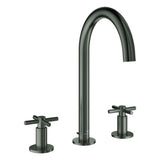 GROHE 3-Loch-WT-Batterie Atrio 20643 Rohrauslauf Kreuz-Gr. hard graphite geb., 20643AL0