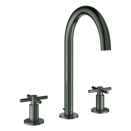 GROHE 3-Loch-WT-Batterie Atrio 20643 Rohrauslauf Kreuz-Gr. hard graphite geb., 20643AL0