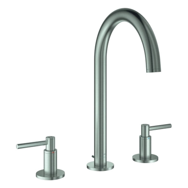 GROHE 3-Loch-WT-Batterie Atrio 20649 Rohrauslauf Hebelgriff supersteel, 20649DC0