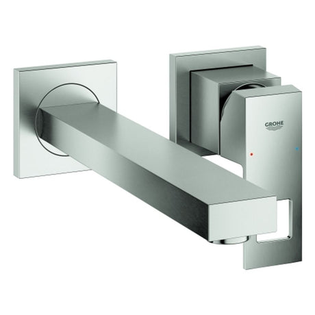 GROHE 2-Loch-WT-Wandbatterie Eurocube 23447 Fertigmontageset supersteel, 23447DC0