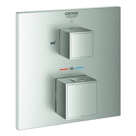 GROHE THM-Wannenbatterie Grohtherm Cube 24155 FMS für 35600 2-W-Umst. supersteel, 24155DC0